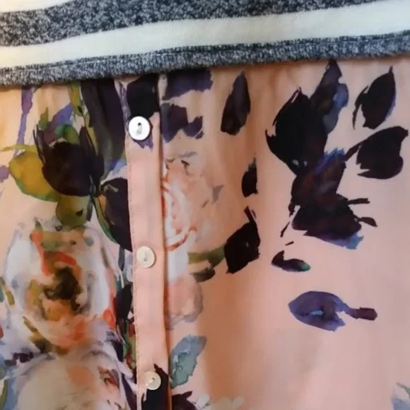 Anthropologie Postmark Ginnie Floral Striped Sweater blouse sz Medium - Picture 2 of 3